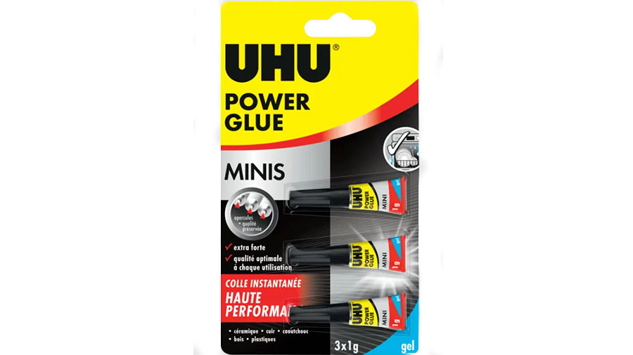 Colle instantanée UHU POWER GLUE GEL MINIS 3 X 1 G 34192