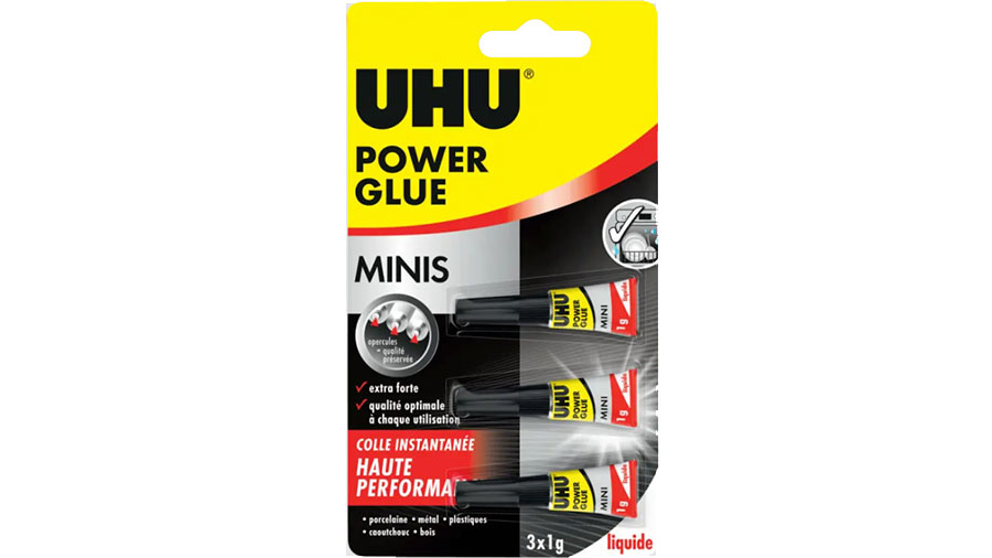 Colle instantanée UHU POWER GLUE LIQUIDE MINIS 3 X 1G 64562