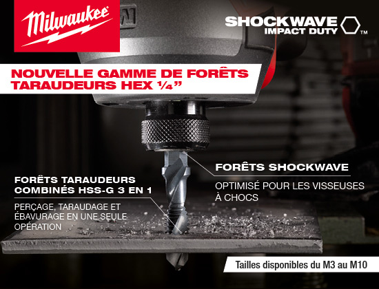 forets taraudeurs HEX 1/4" Milwaukee