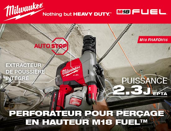 Perforateur sans fil FHAFOH16 Milwaukee : un outil compact et léger aux performances exceptionnelles